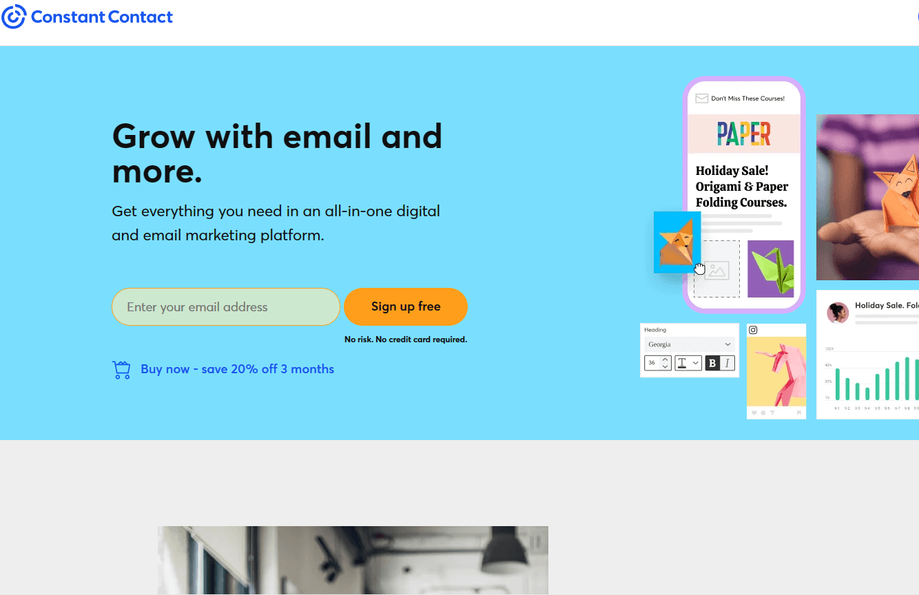 9 mejores alternativas a Mailchimp :tanto gratuitas como de pago 2 constant-contact