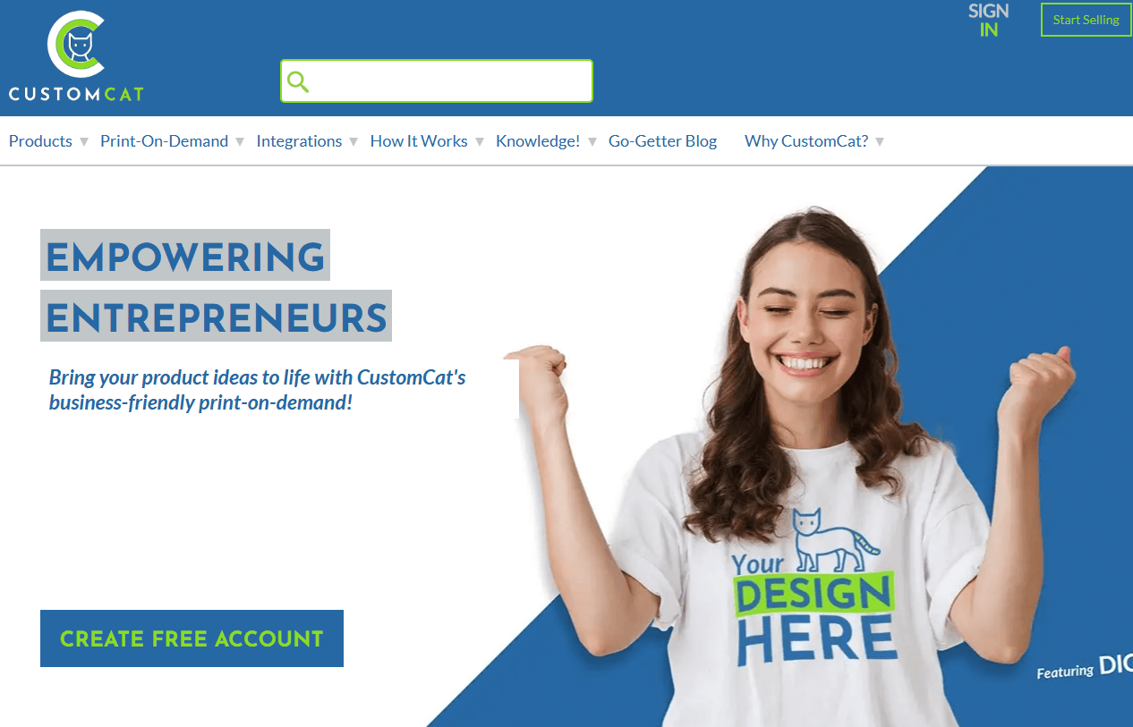 Sitios como Printful - Las mejores empresas de impresión bajo demanda en la actualidad 4 customcat