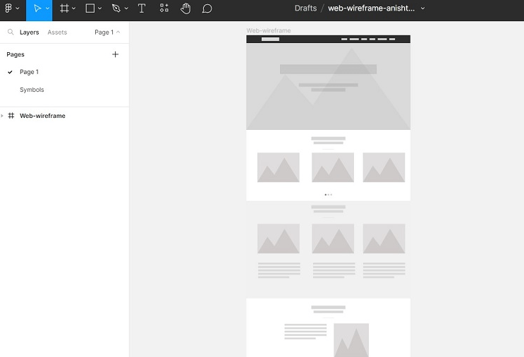 Del boceto al código: Cómo utilizar Figma para desarrollar su sitio web 4 figma-wireframe