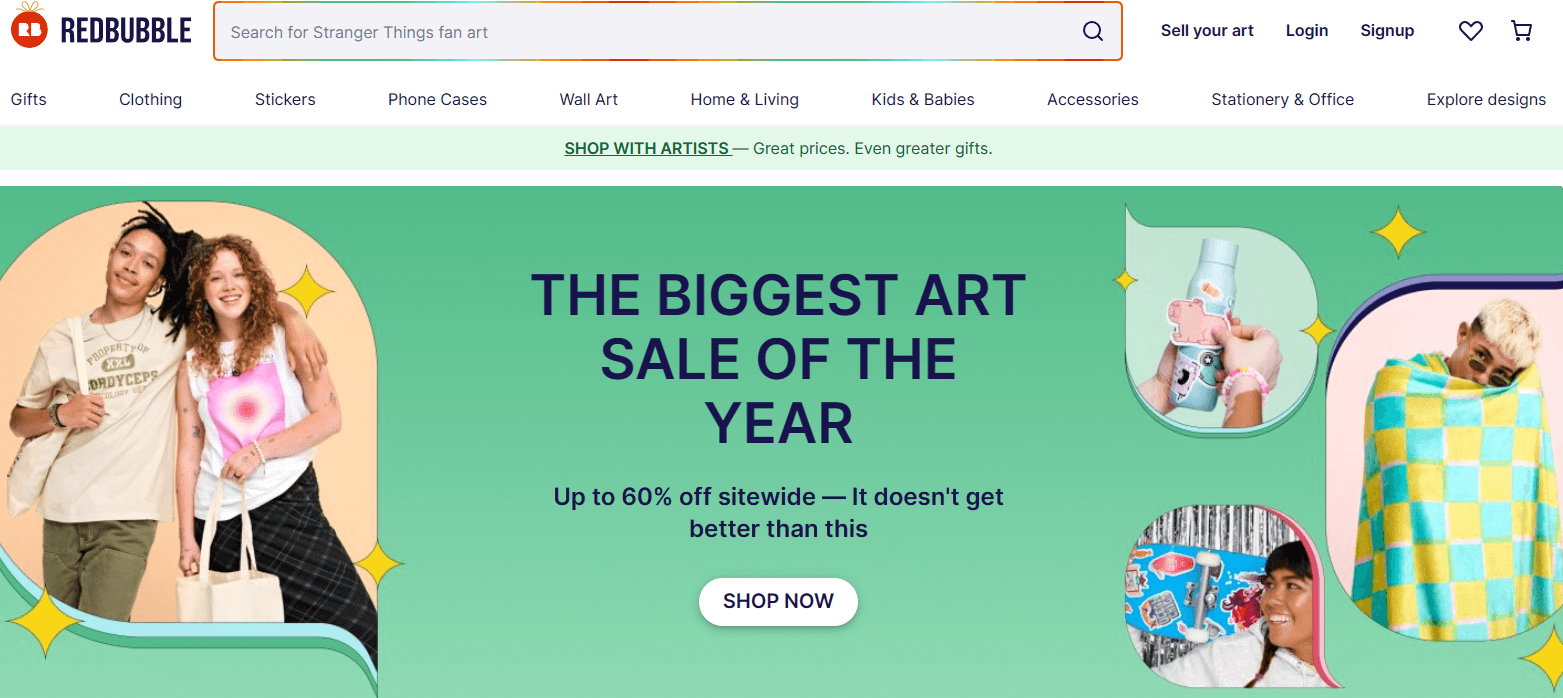 Sitios como Printful - Las mejores empresas de impresión bajo demanda en la actualidad 6 redbubble