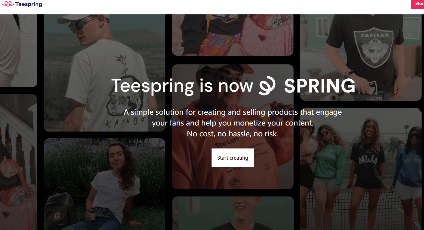 Sitios como Printful - Las mejores empresas de impresión bajo demanda en la actualidad 7 teespring