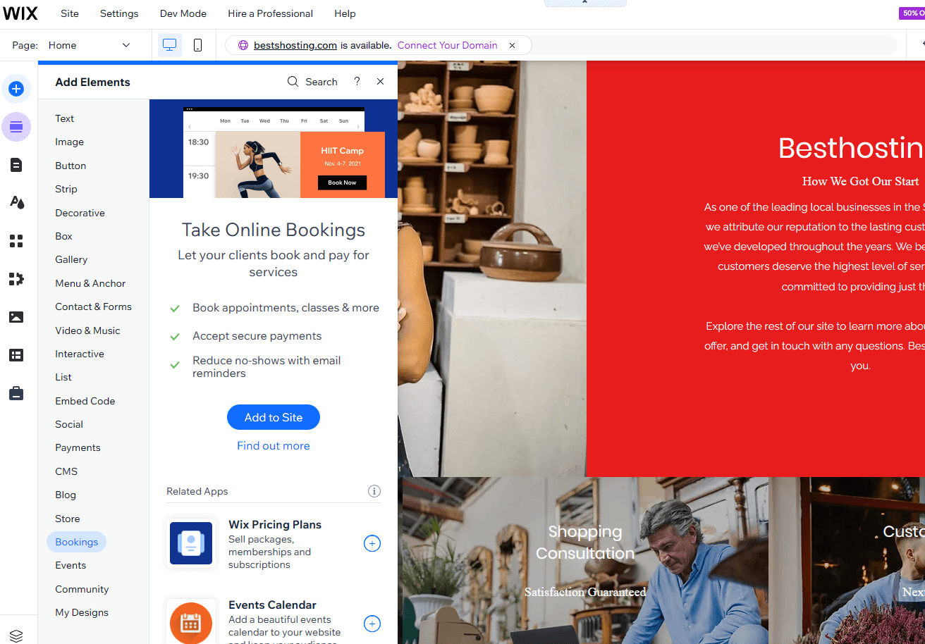 Cómo crear un sitio web sencillo para tu empresa con Wix (instrucciones paso a paso) 18 wix-bookings-function