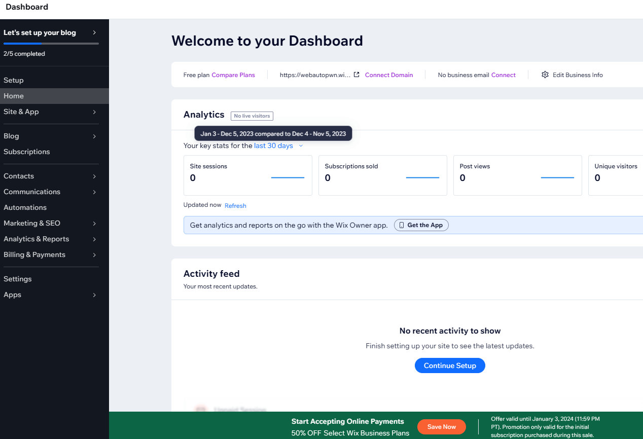 Cómo crear un sitio web sencillo para tu empresa con Wix (instrucciones paso a paso) 22 wix-marketing-home