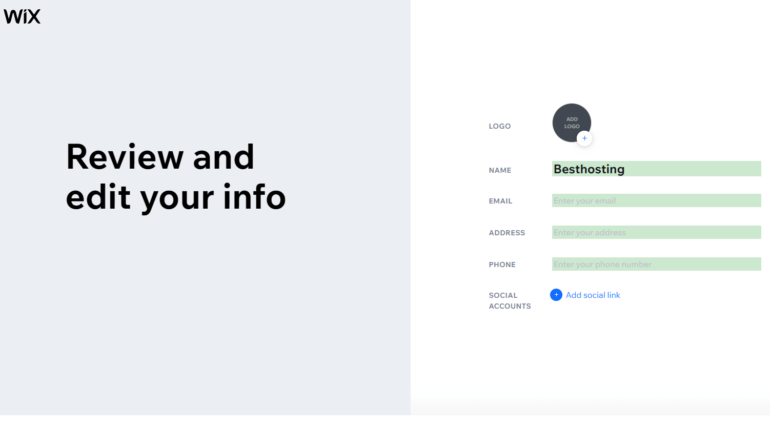 Cómo crear un sitio web sencillo para tu empresa con Wix (instrucciones paso a paso) 12 wix-set-up-ai