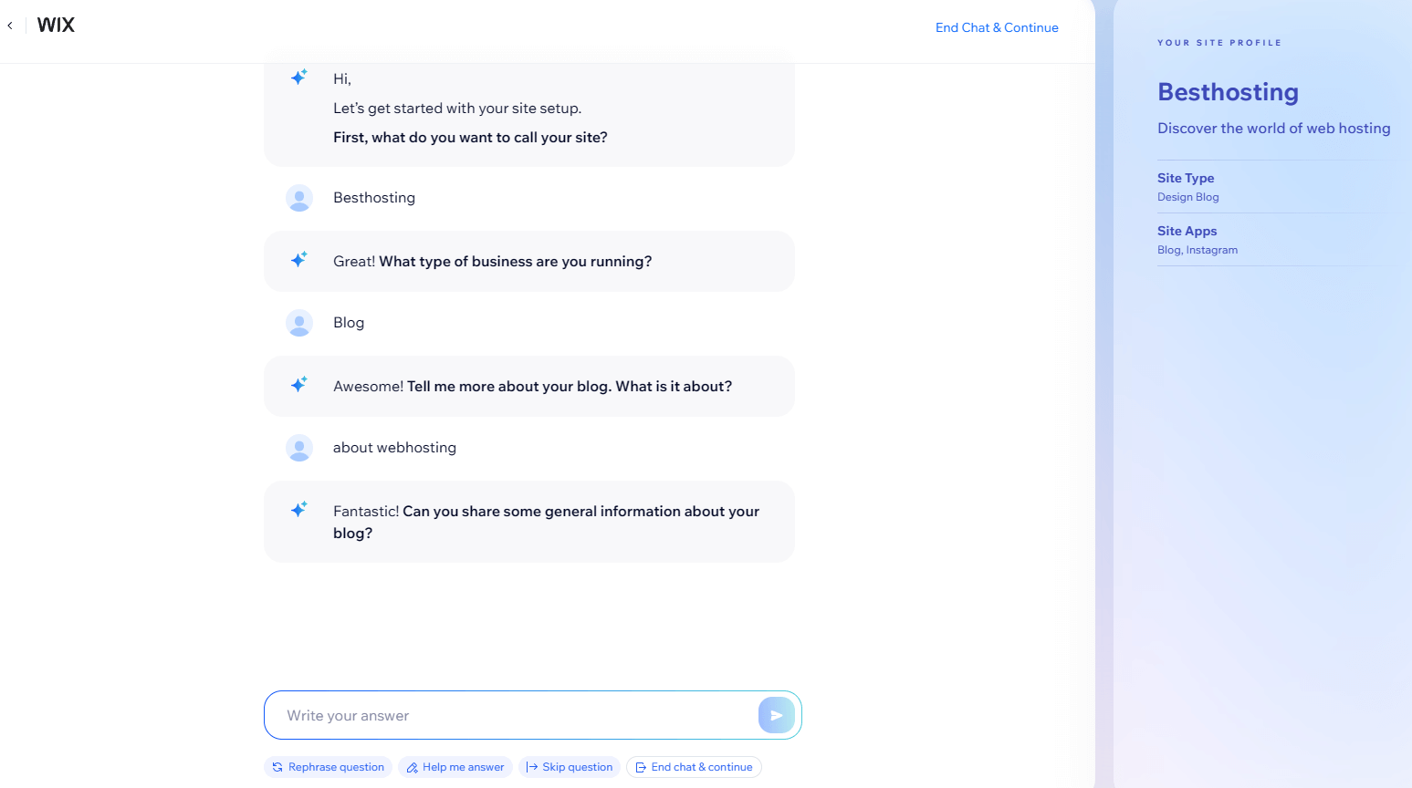 Cómo crear un sitio web sencillo para tu empresa con Wix (instrucciones paso a paso) 7 wix-set-up-ai