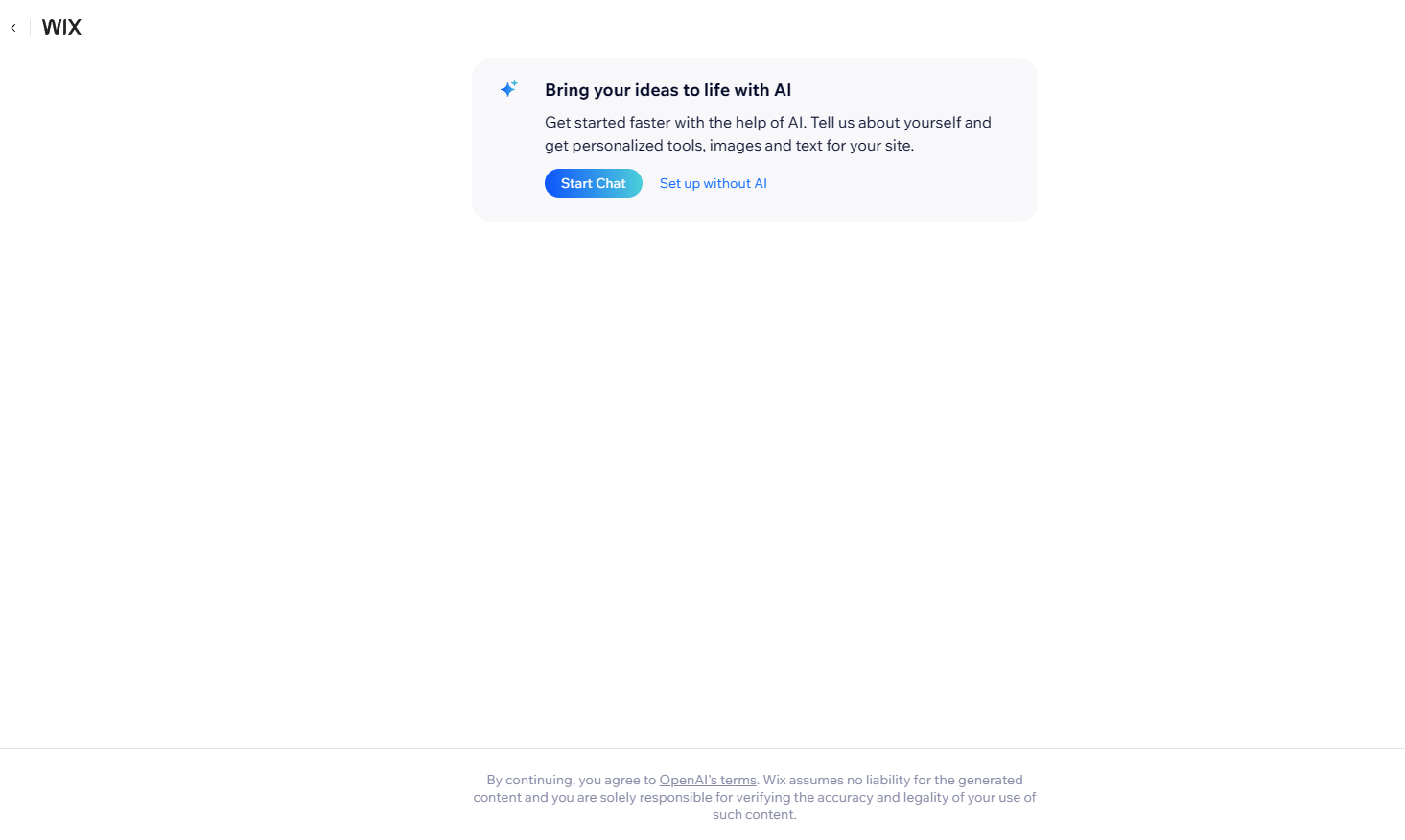 Cómo crear un sitio web sencillo para tu empresa con Wix (instrucciones paso a paso) 6 wix-set-up-with-ai