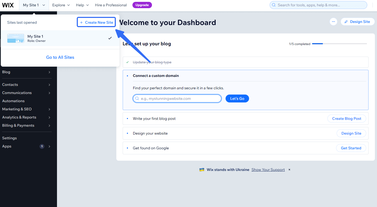 Cómo crear un sitio web sencillo para tu empresa con Wix (instrucciones paso a paso) 5 wix-setup-blog